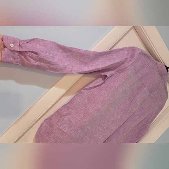 Women's J. McLaughlin Purple Britt Linen Blouse, Size L - Picture 11 of 12